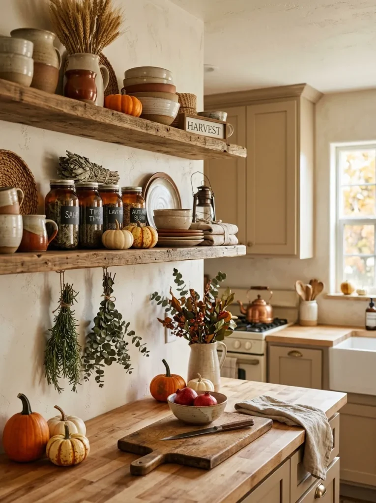 Autumn Kitchen Shelves