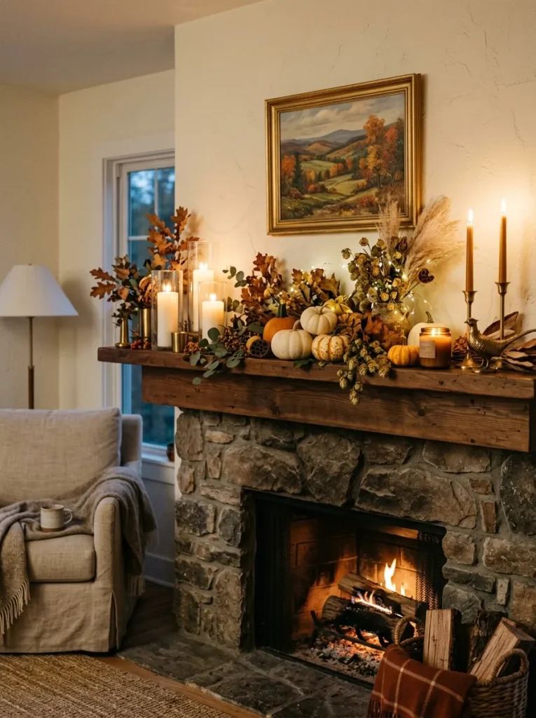 Autumn Mantel Candles