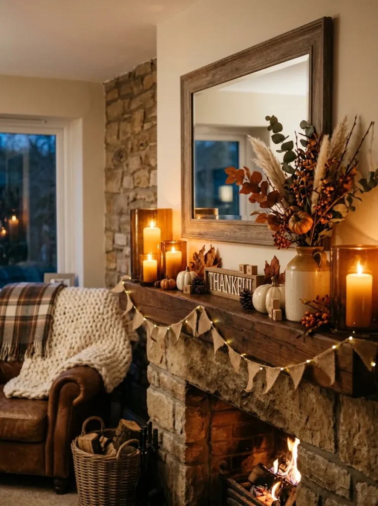 Candlelit Fireplace Glow
