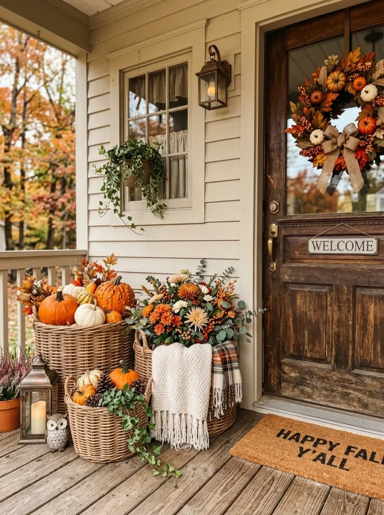 Fall Porch Baskets