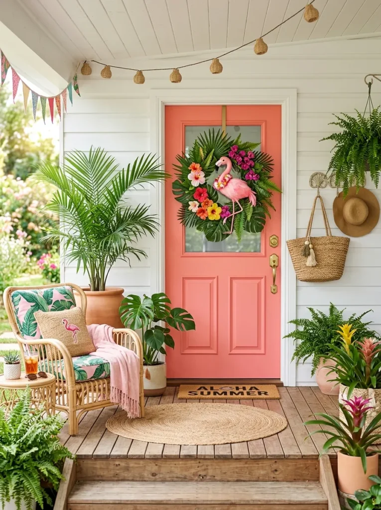 Flamingo Tropical Wreath