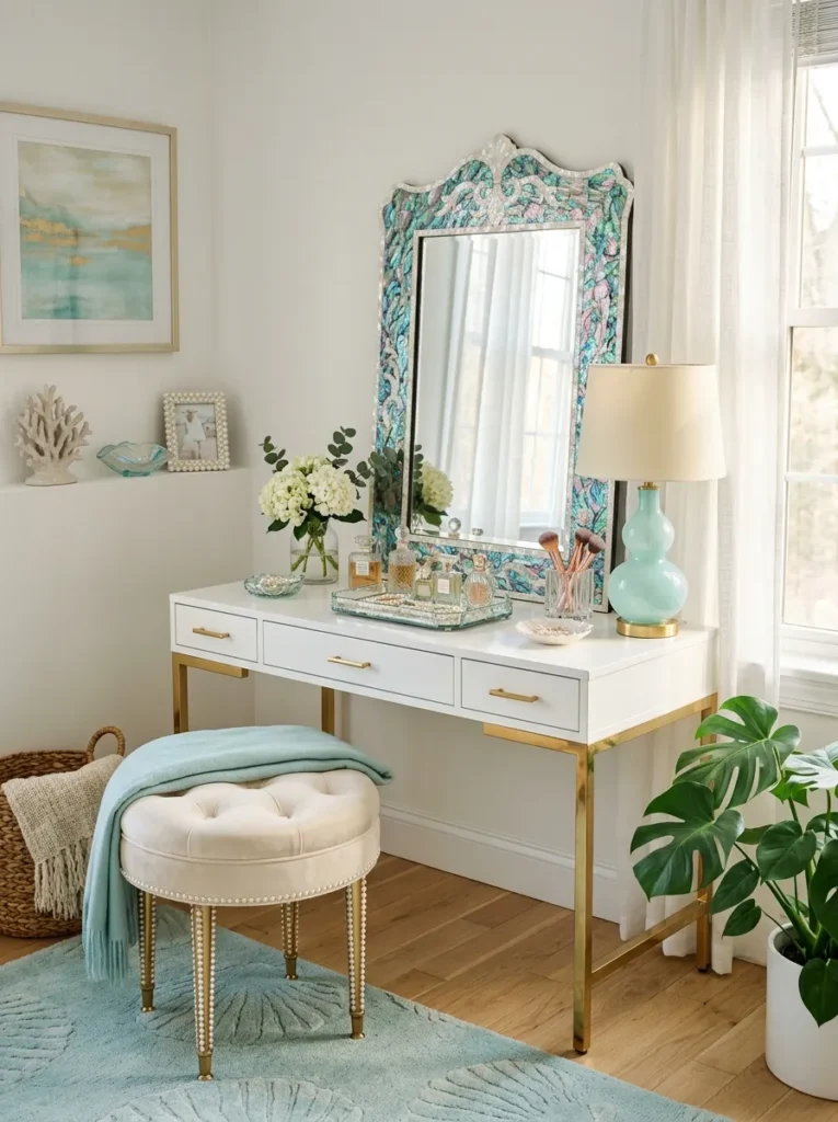 Mermaid-Inspired Vanity Corner