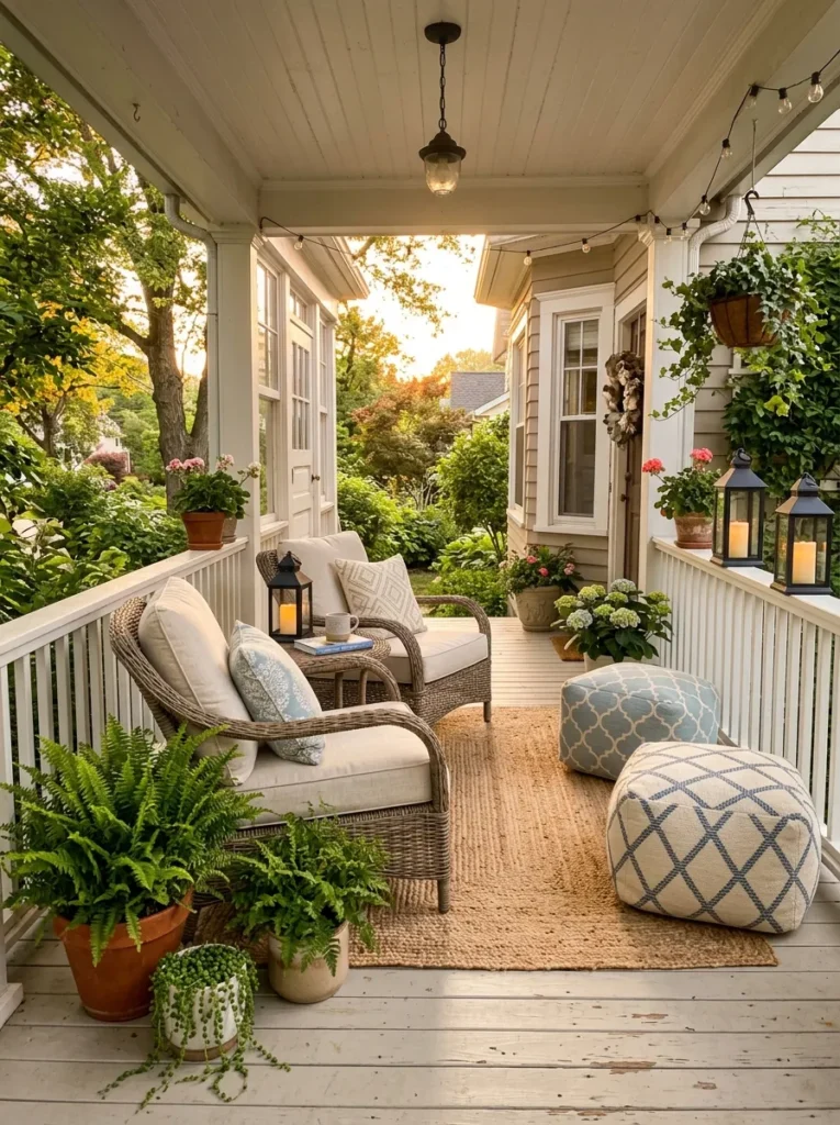 Patterned Outdoor Poufs