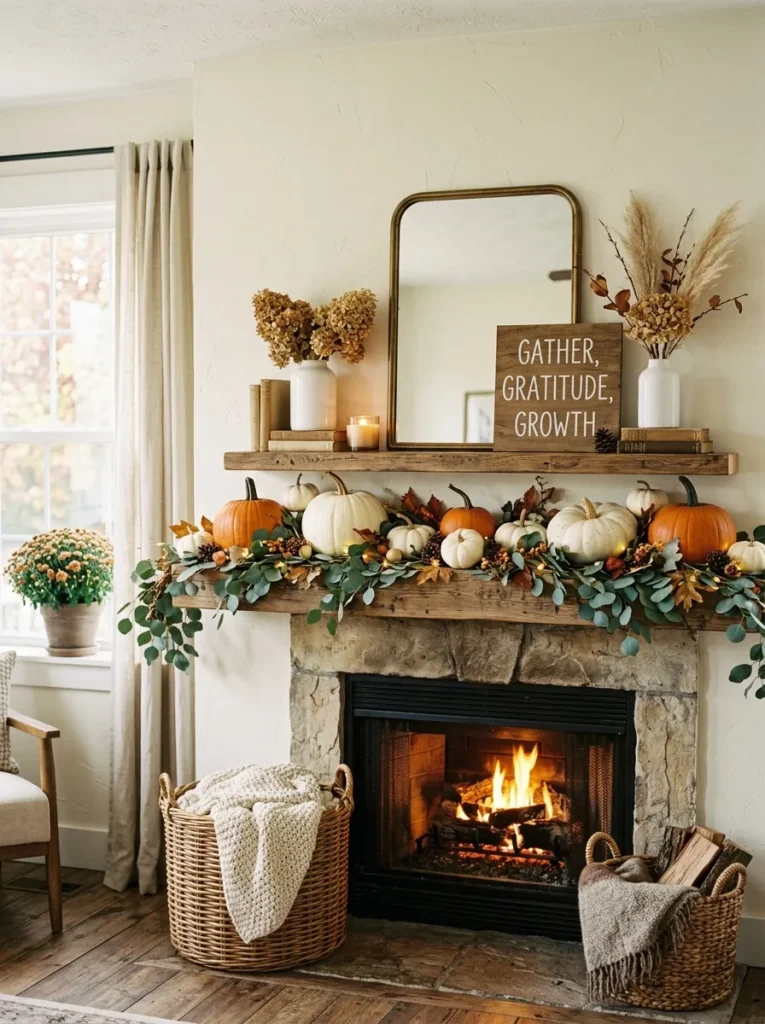 Pumpkin Layered Mantel