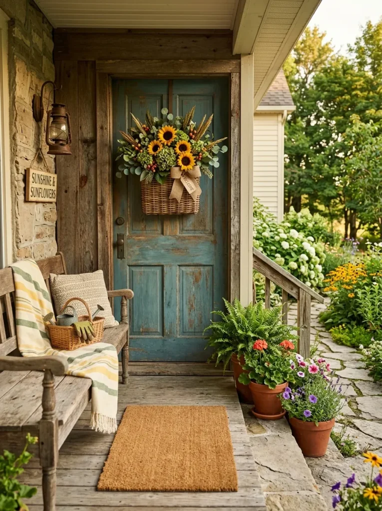 Sunflower Basket Wreath