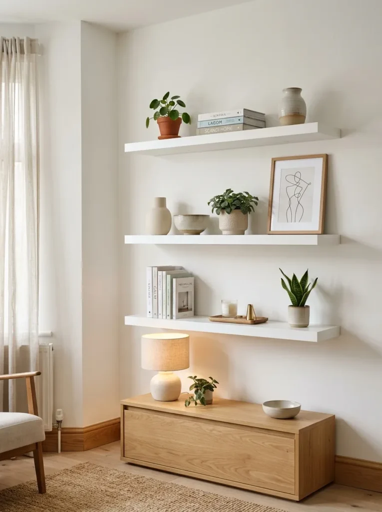 White Floating Shelves