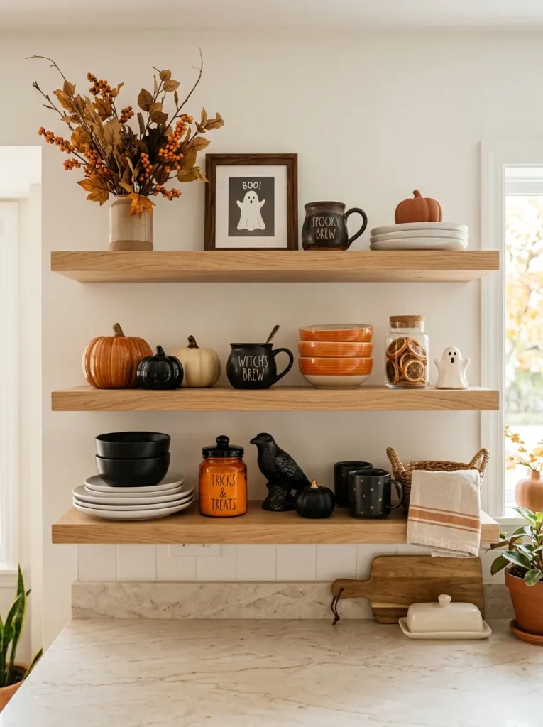 Black And Orange Shelves