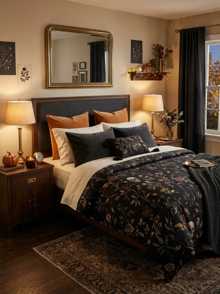 Black Floral Bedding