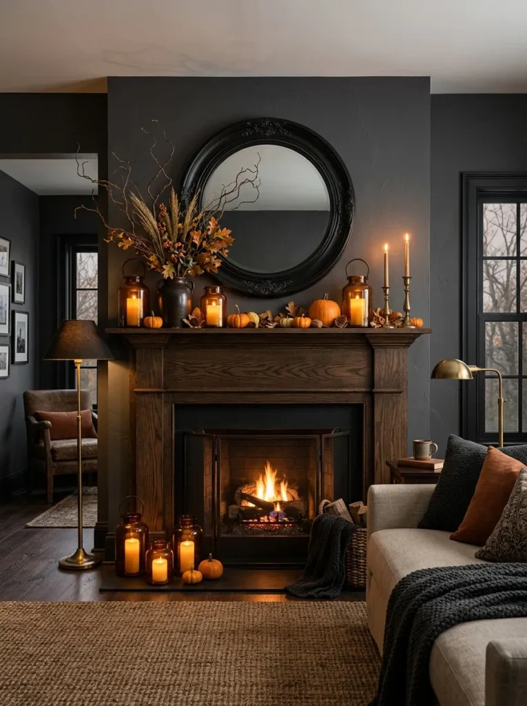 Candlelit Mantel Display