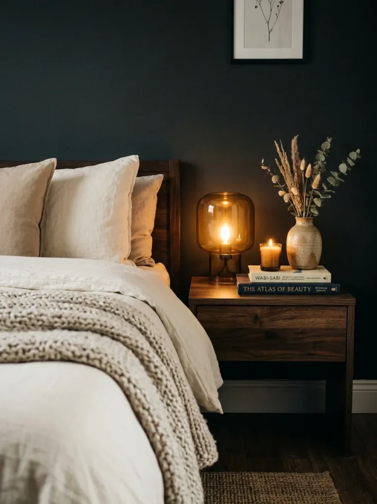 Candlelit Nightstand Styling