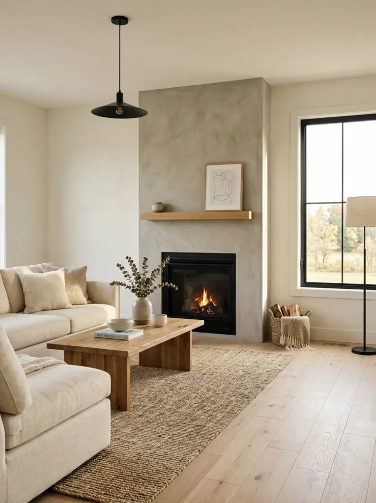 Concrete Fireplace Finish