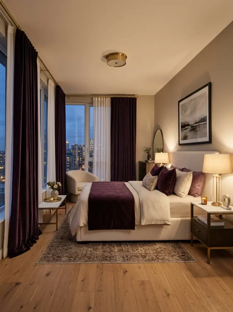Deep Aubergine Drapes