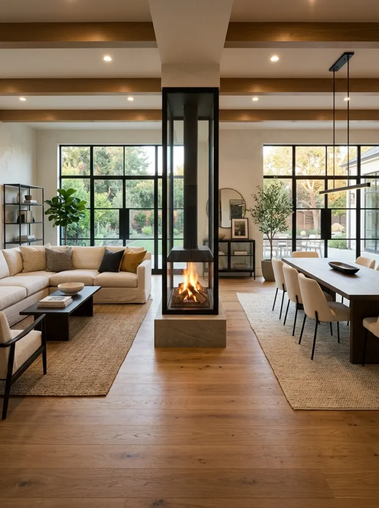 Double-Sided Fireplace