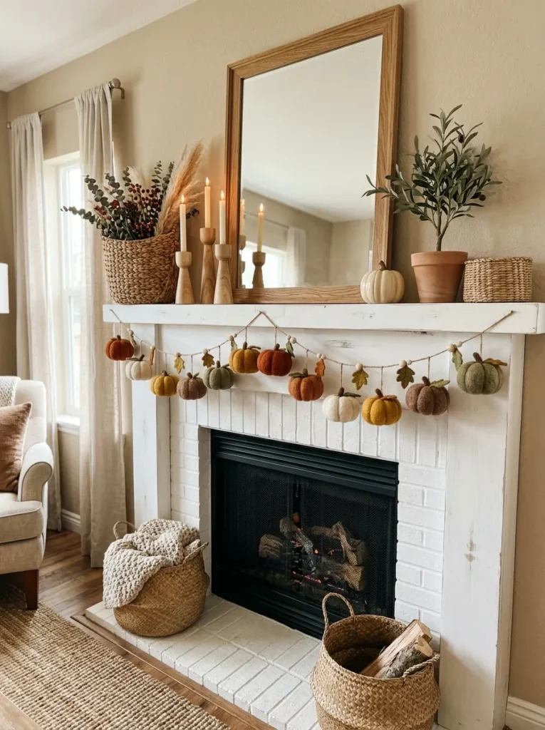 Felt Pumpkin Garland