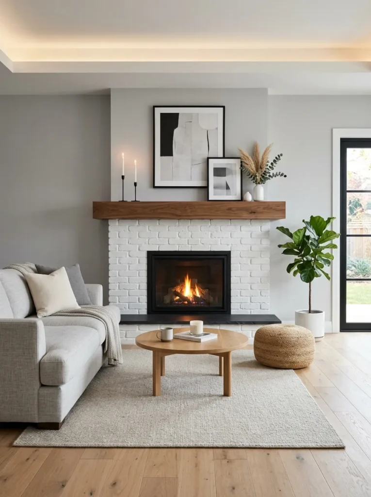 Floating Wood Mantel