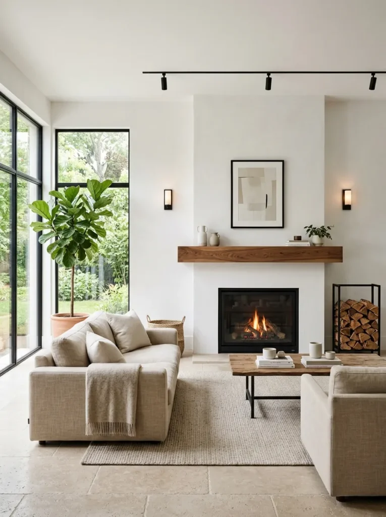 Floating Wood Mantel