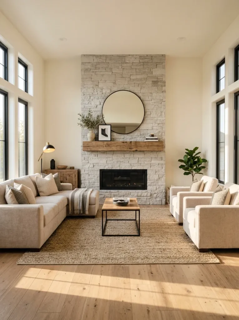 Floating Wood Mantel