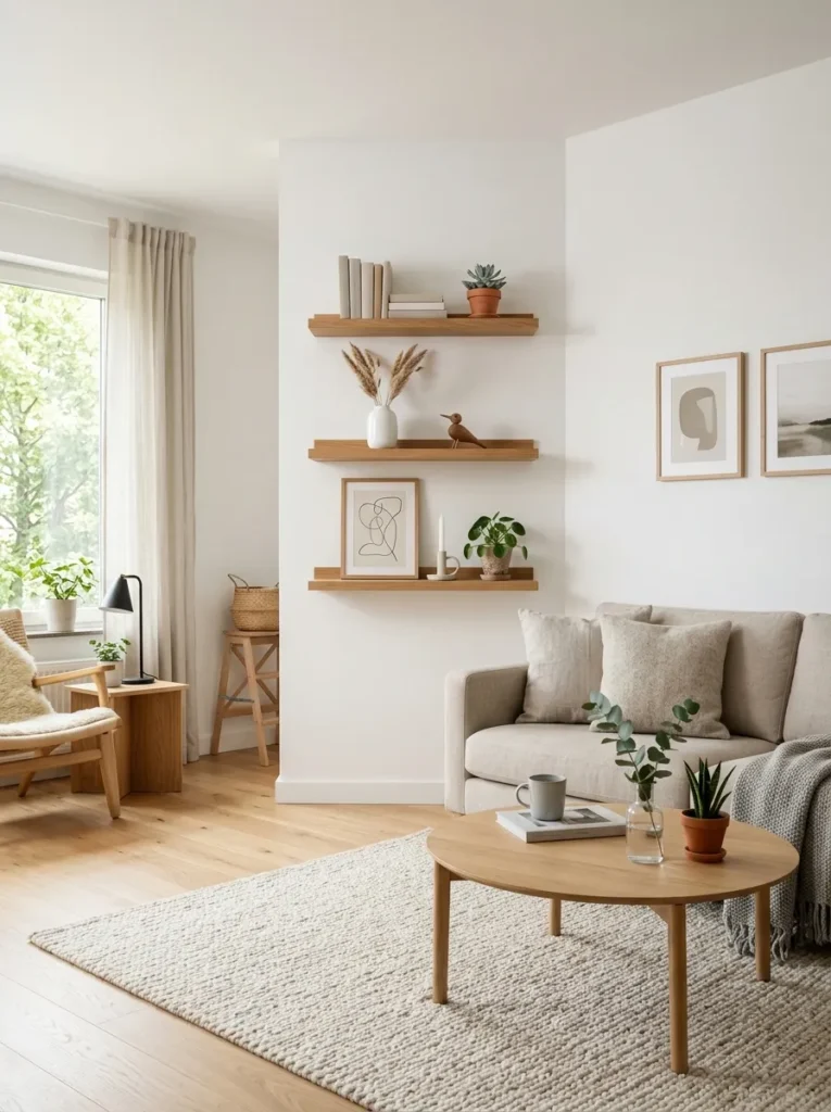 Floating Wood Shelves