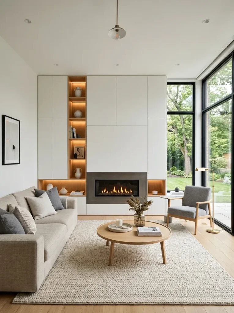 Hidden Storage Fireplace