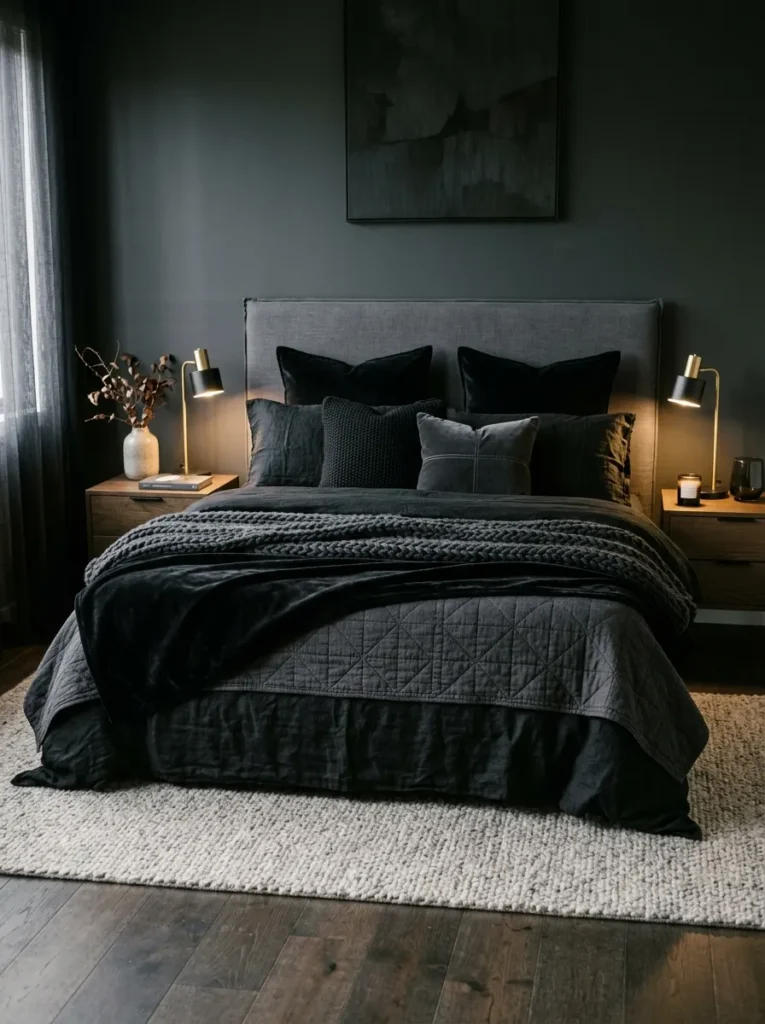 Layered Black Bedding
