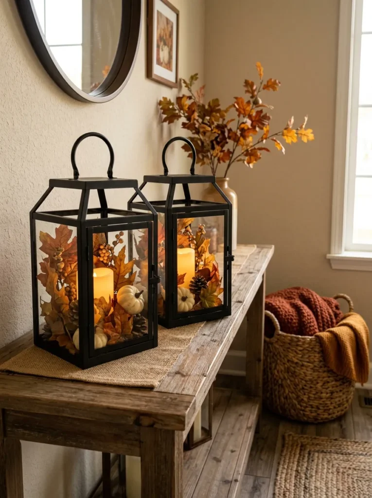 Leaf Filled Lanterns