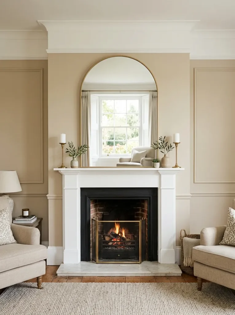 Mirror Reflection Mantel