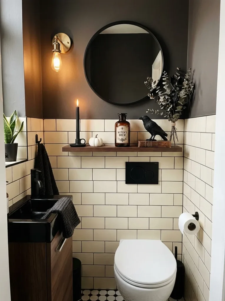 Moody Bathroom Shelf