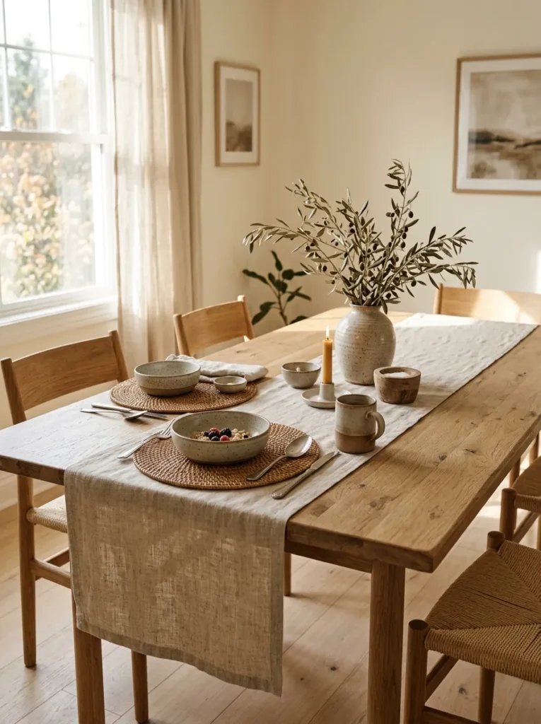 Neutral Linen Runner
