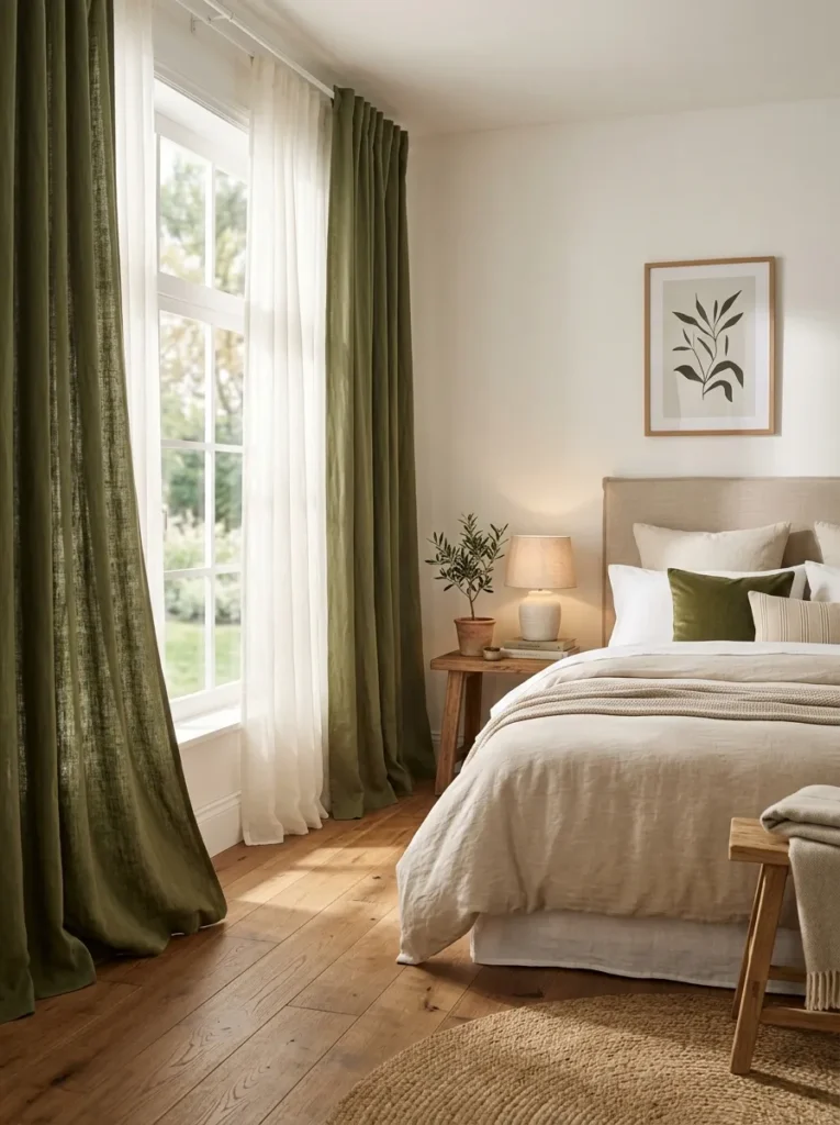 Olive Curtain Flow