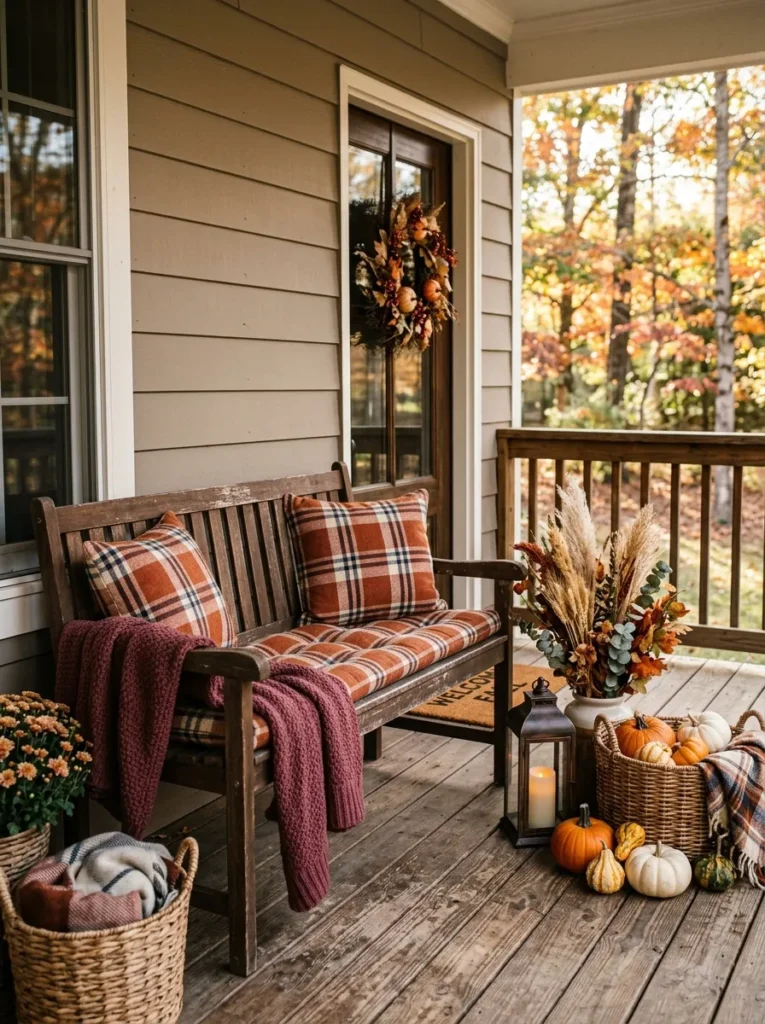 Plaid Porch Seating