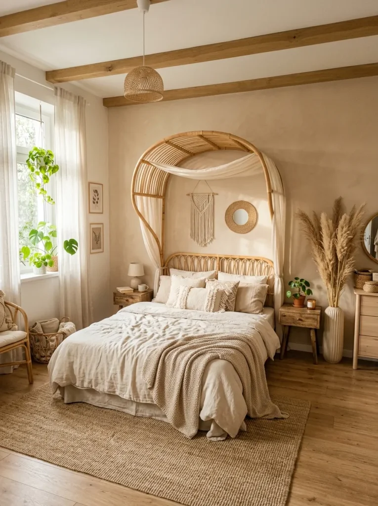 Rattan Canopy Bed