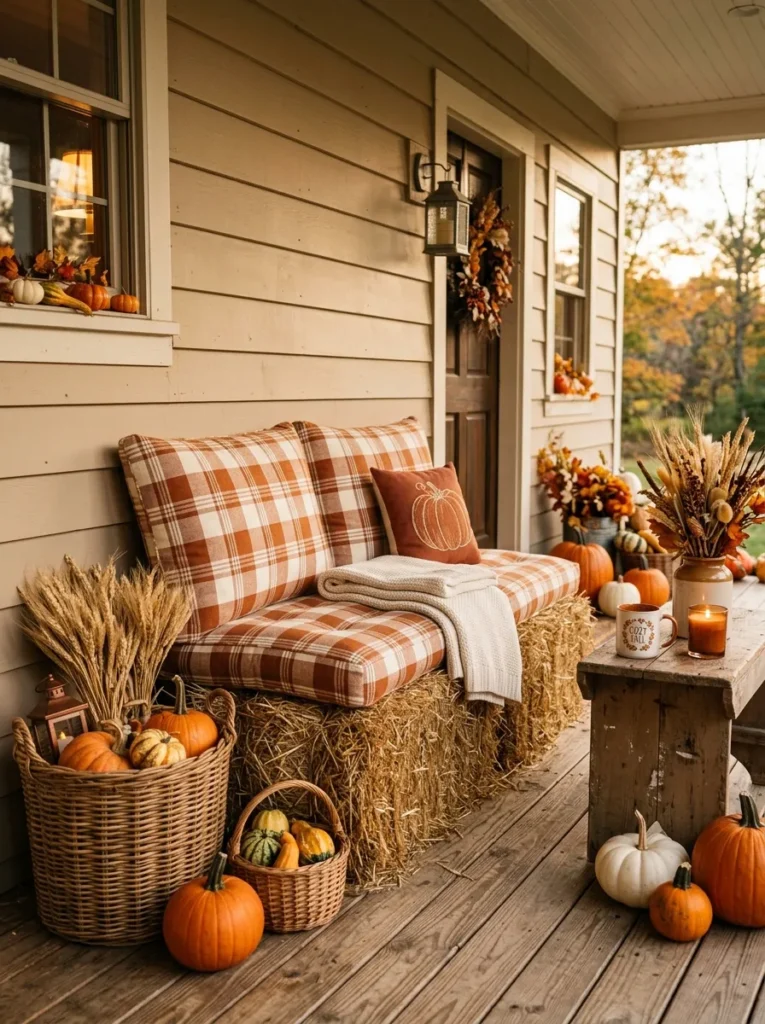 Rustic Hay Bale Seating