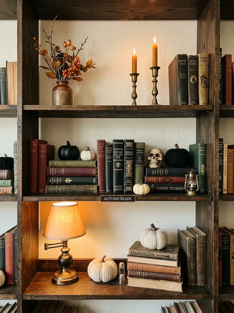 Spooky Bookshelf Styling