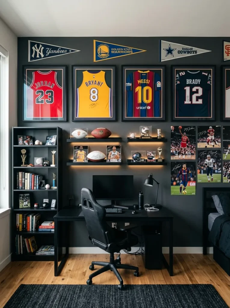 Sports Memorabilia Wall