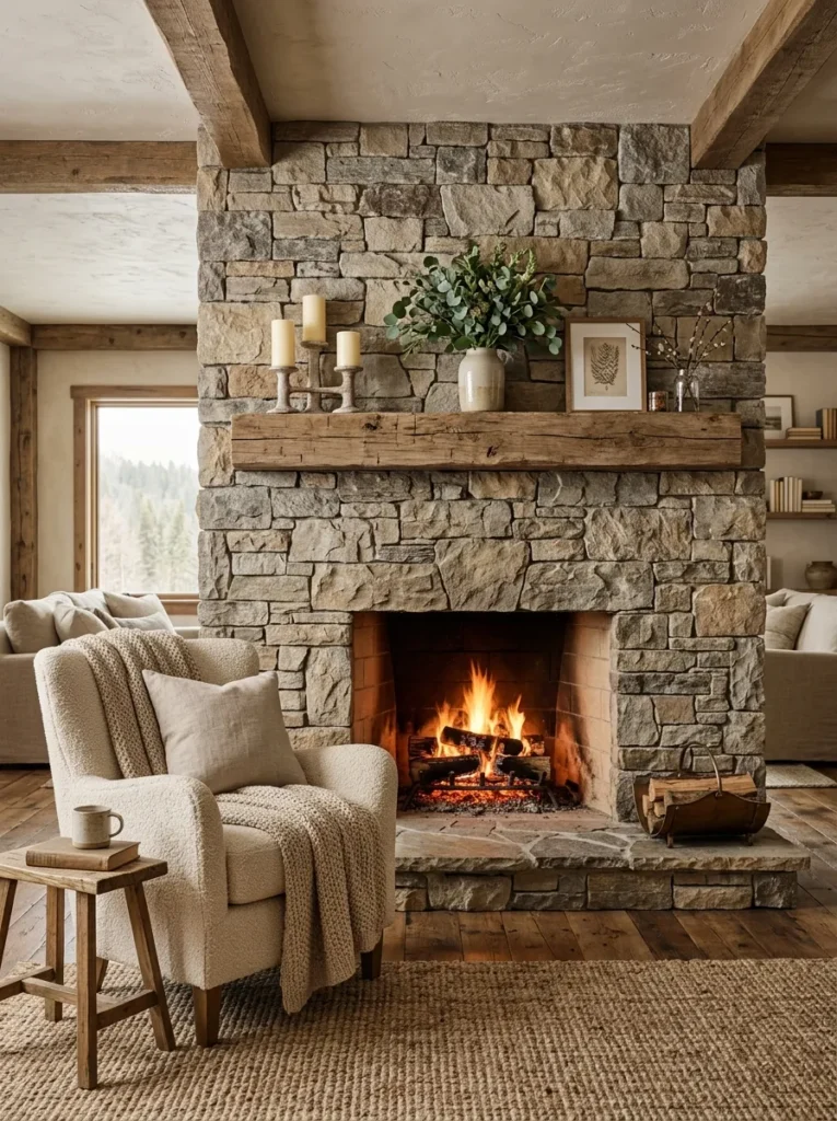 Stone Texture Mantel