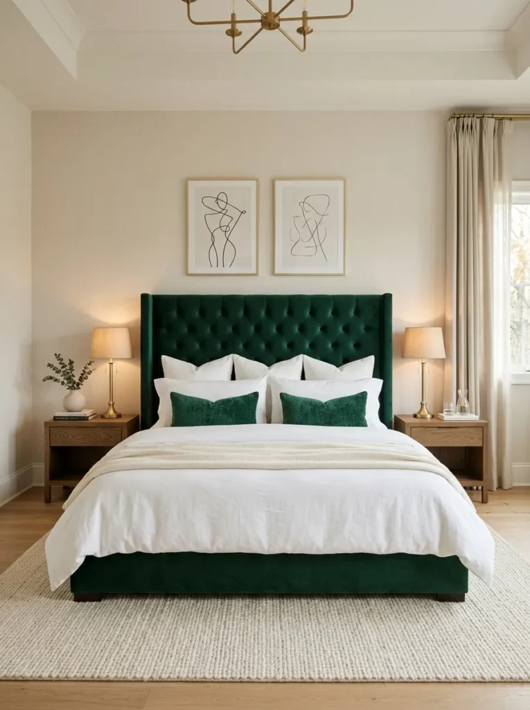 Velvet Emerald Headboard