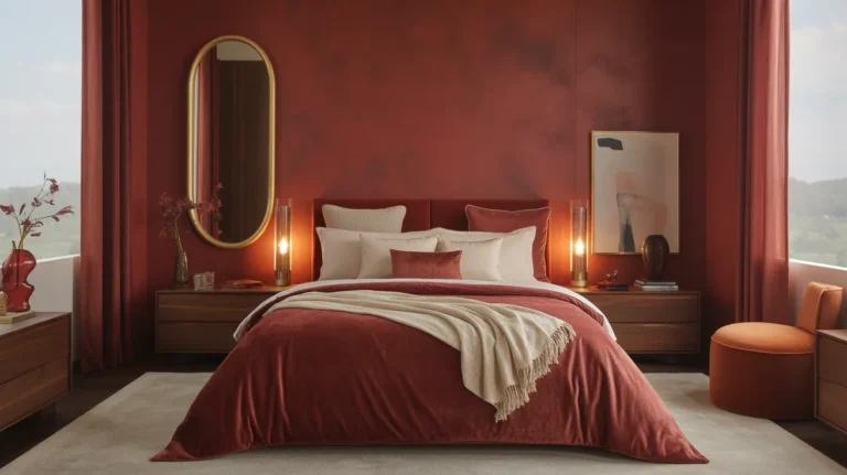 cherry red bedroom