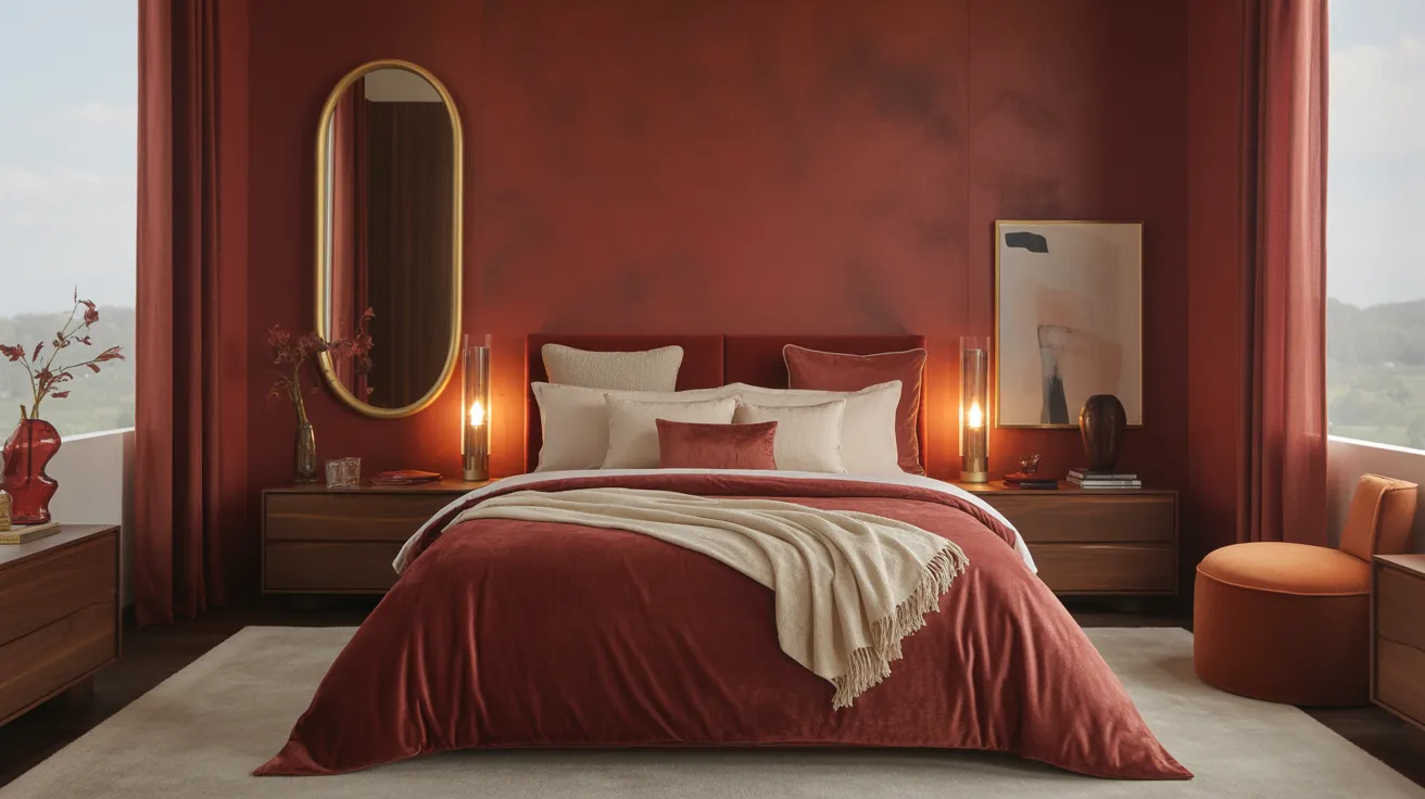 cherry red bedroom