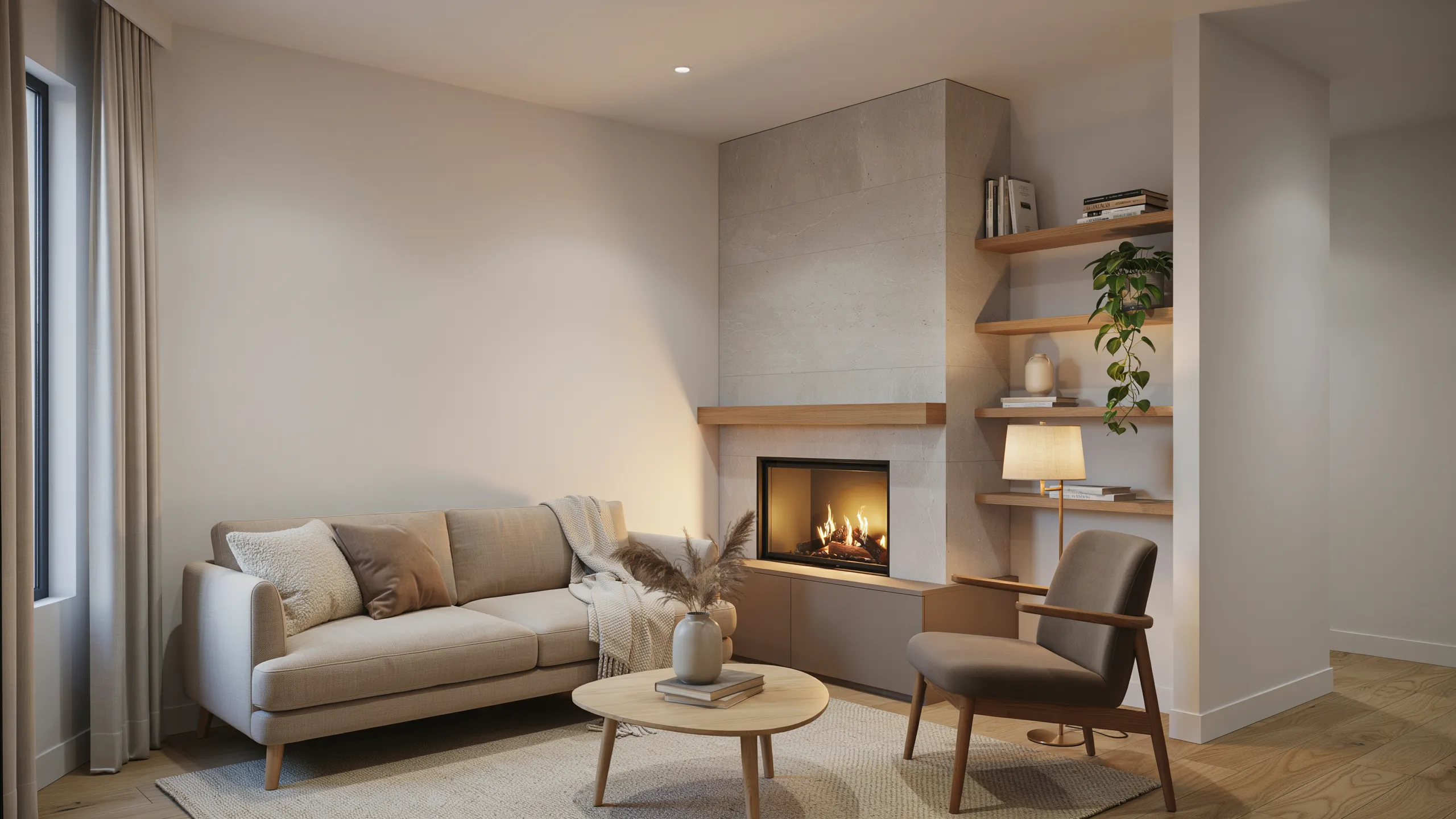 corner fireplace