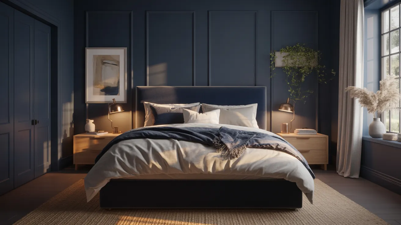 dark blue bedrooms