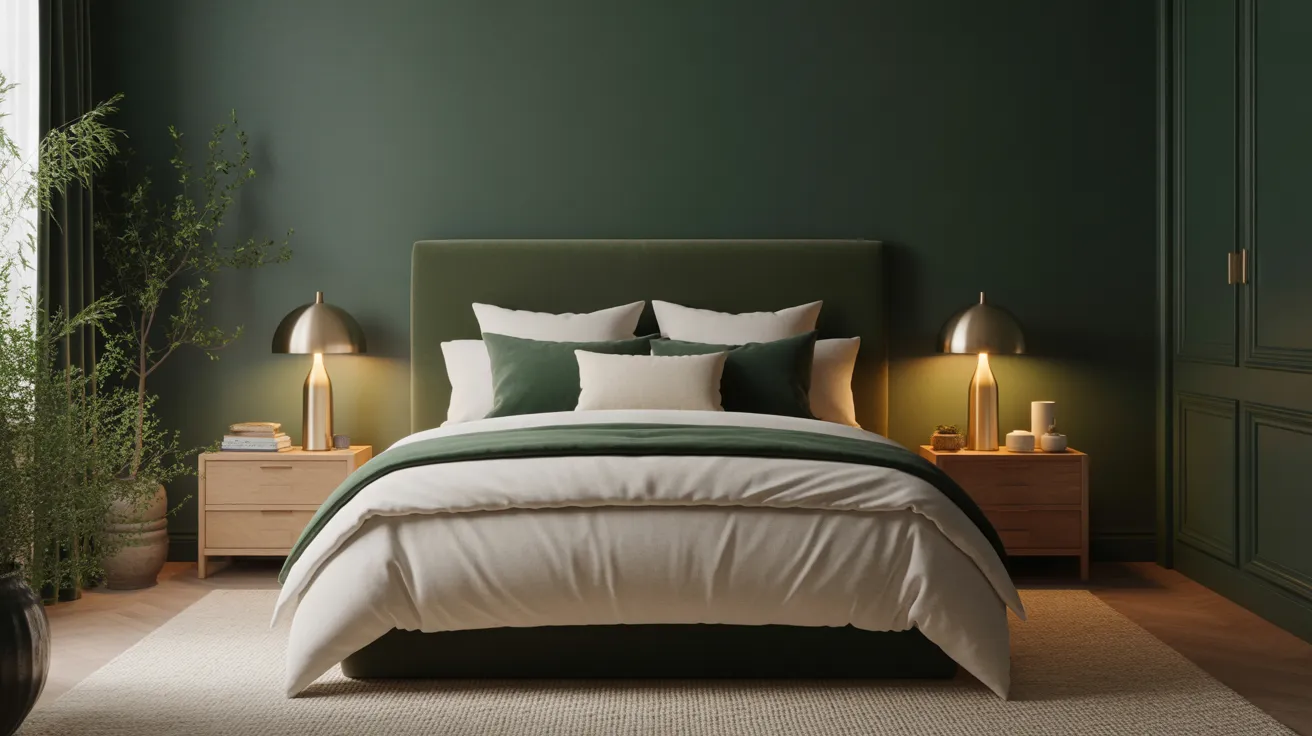 dark green bedroom