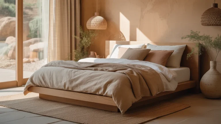 earthy minimalist bedroom