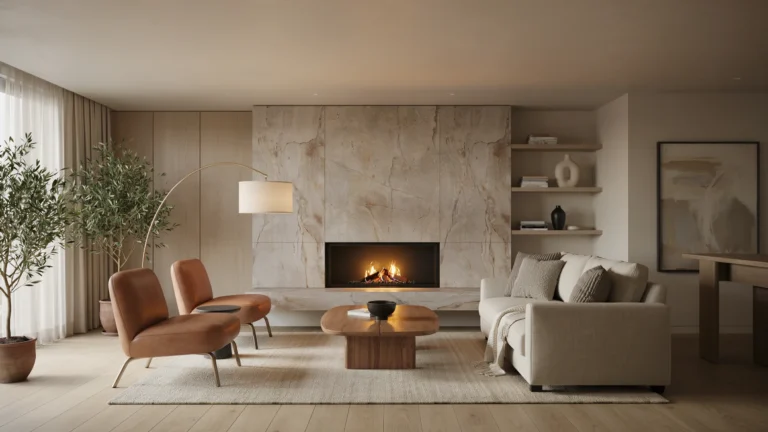 stone fireplace