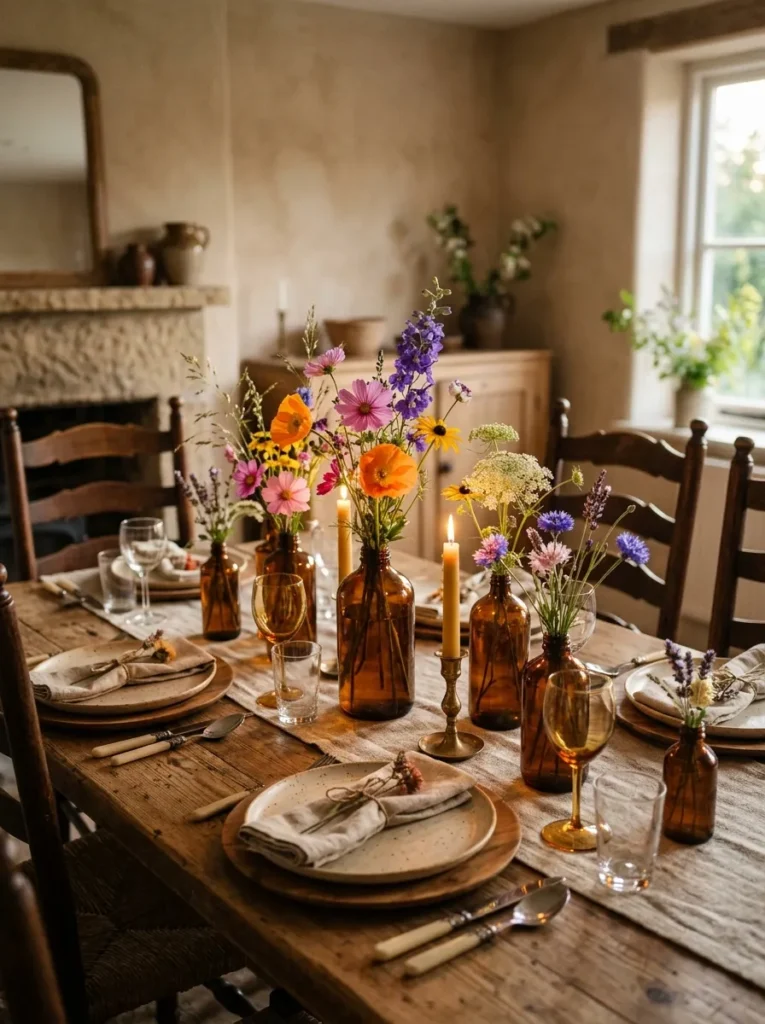 Amber Bottle Arrangement