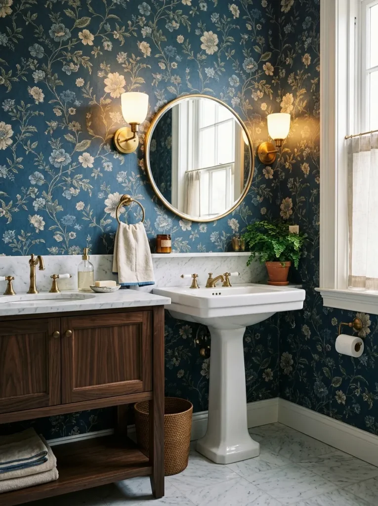 Blue Floral Wallpaper