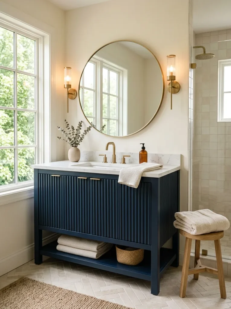 Blue Fluted Vanity