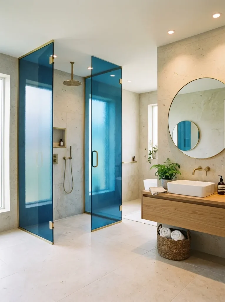 Blue Glass Shower