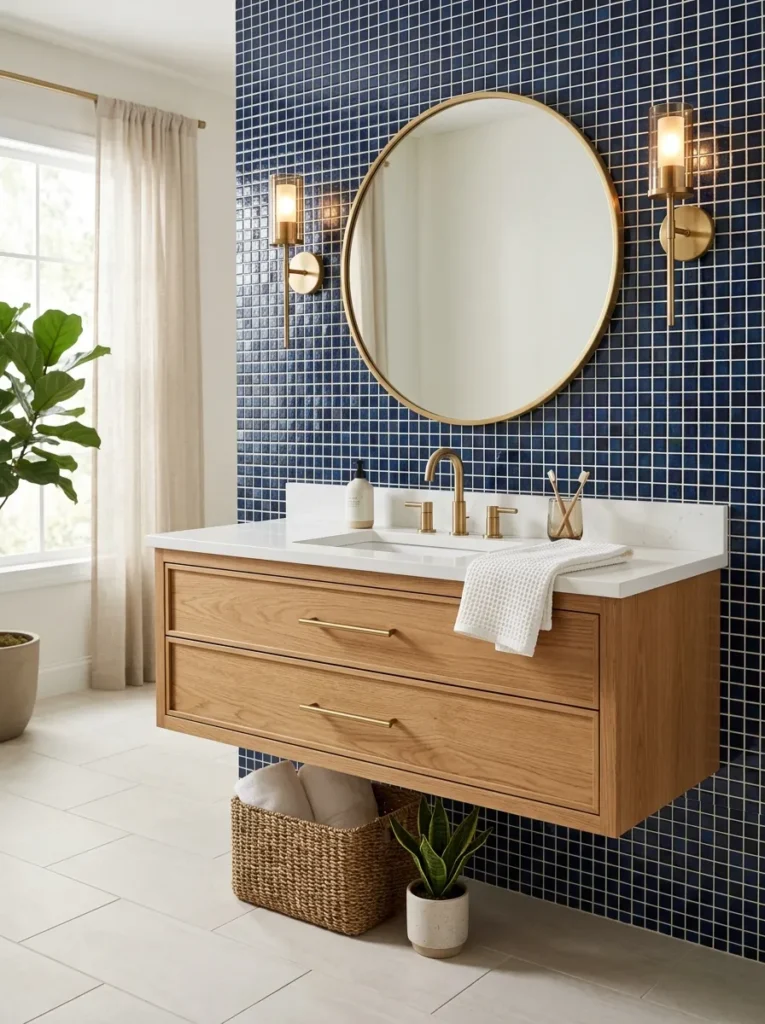 Blue Mosaic Backsplash