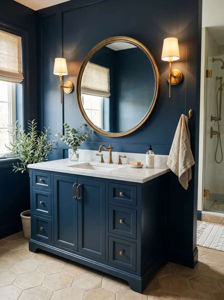 Blue and Brass Accents
