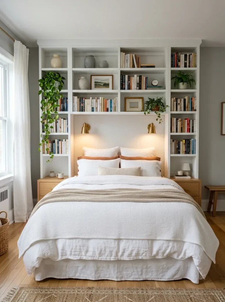 Built-In Bookshelf Headboard